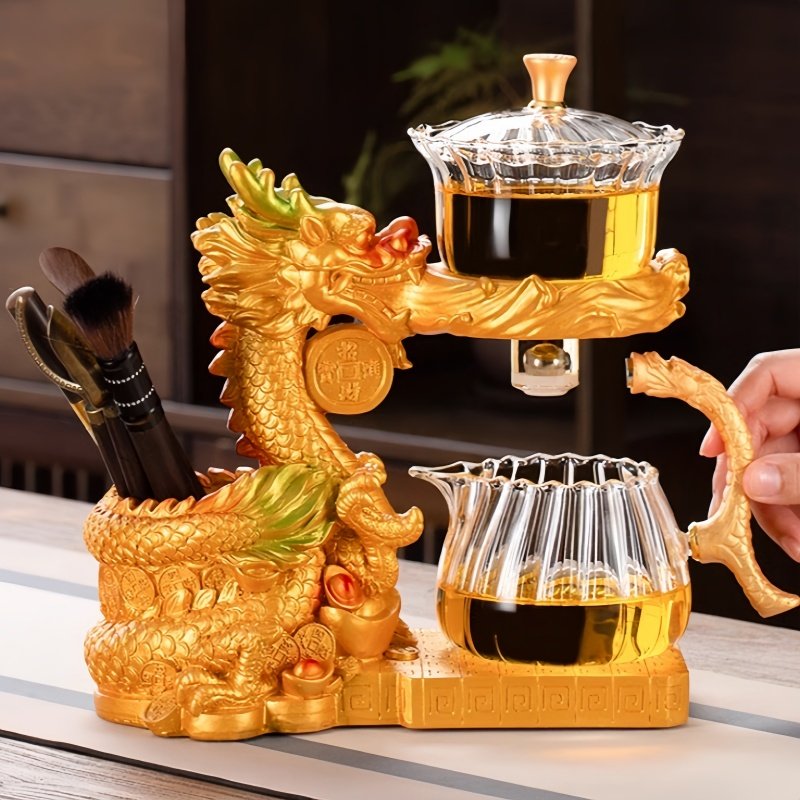 Antique Golden Semi-automatic Lazy Tea Set Ware Antique Golden Semi-automatic Lazy Tea Set Ware