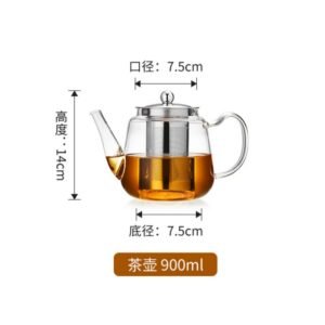 30.4 Fl Oz Heat Resistant High Borosilicate Glass Teapot With Stainless Steel Infuser