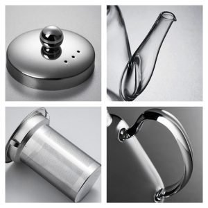 30.4 Fl Oz Heat Resistant High Borosilicate Glass Teapot With Stainless Steel Infuser