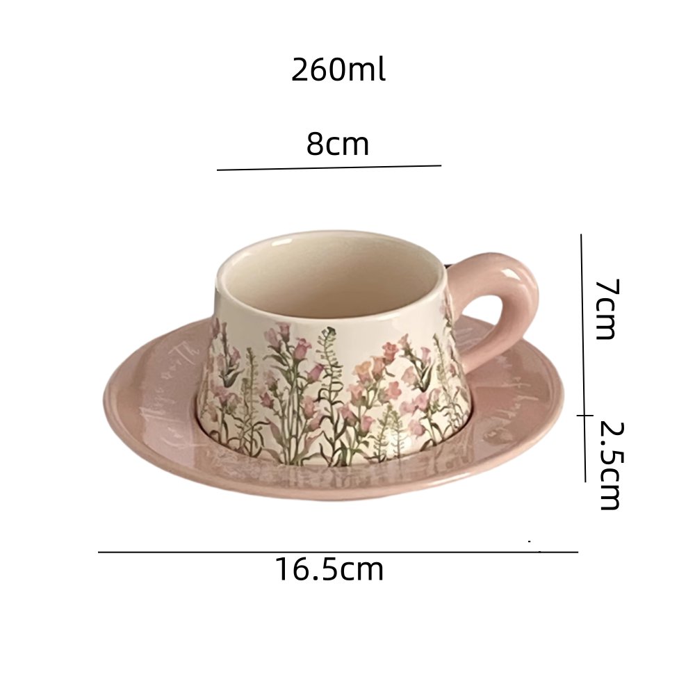 Vintage Pink Rose Ceramic Tea Cup With Red Roses Saucer And Spoon For Sale Vintage Pink Rose Ceramic Tea Cup With Red Roses Saucer And Spoon For Sale