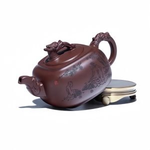 Vintage Yixing Purple Clay Handmade Chinese Gongfu Teapot For Sale