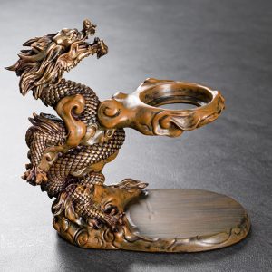 Chinese Year Of The Dragong Lazy Semi-automatic Tea Cup Set Antique Brown  Design