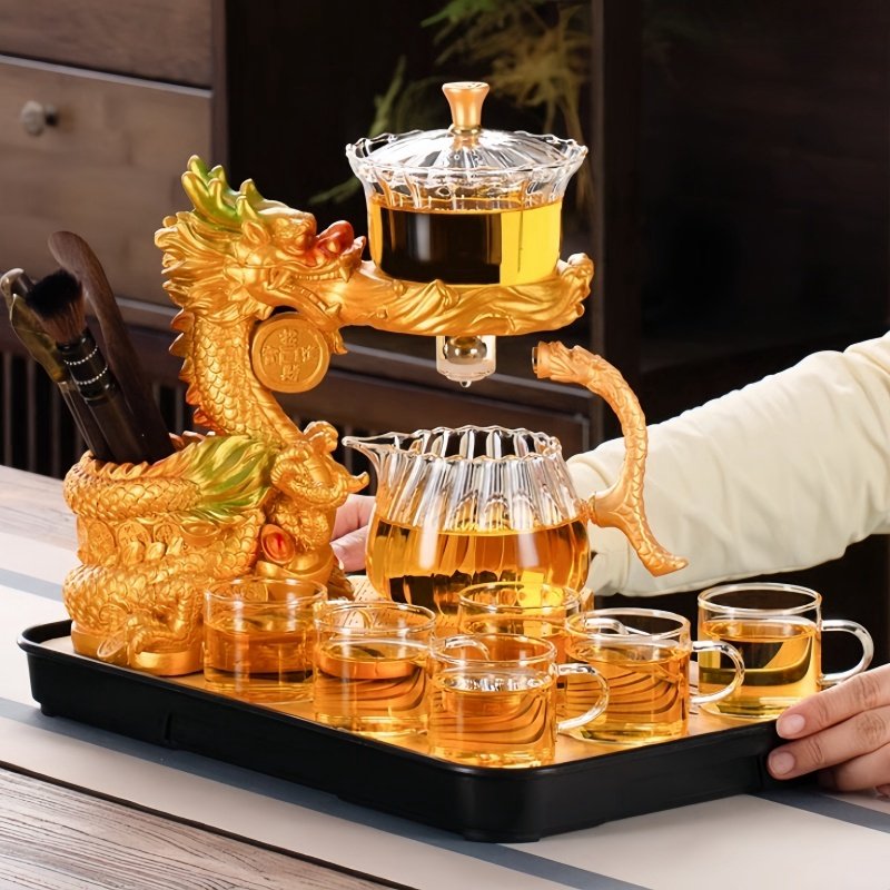 Antique Golden Semi-automatic Lazy Tea Set Ware Antique Golden Semi-automatic Lazy Tea Set Ware