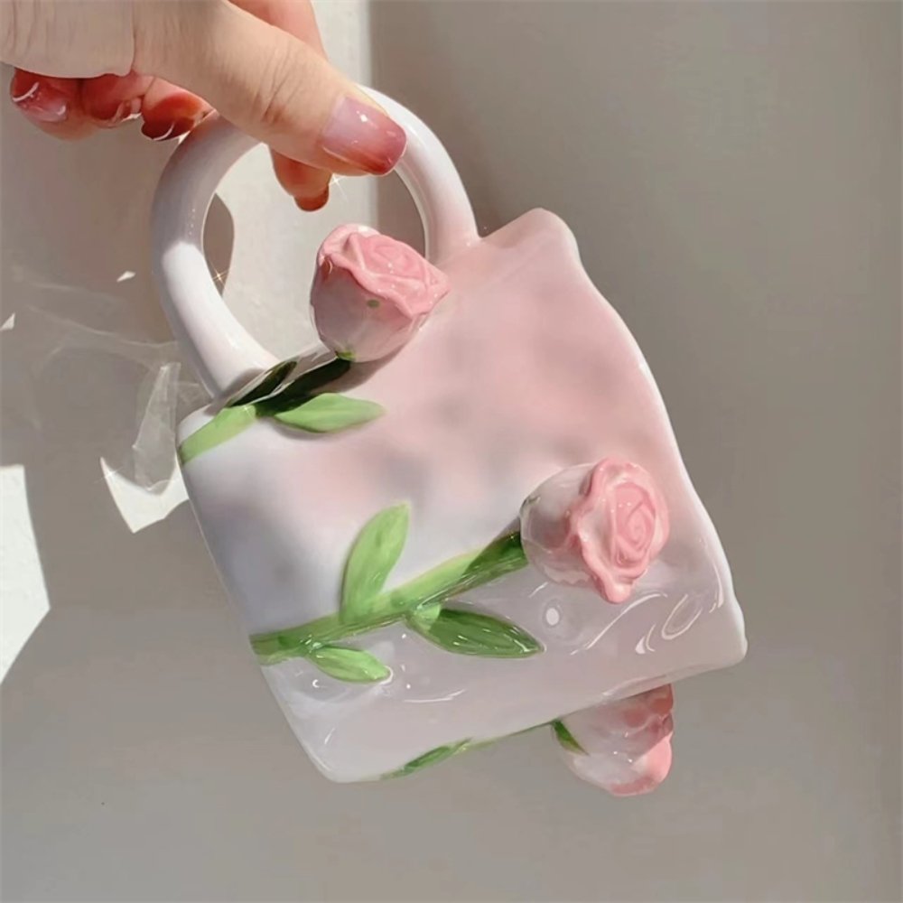 Vintage Bone China English Paragon Old Country Ceramic Hand Painted Pink Tea Mugs Set Vintage Bone China English Paragon Old Country Ceramic Hand Painted Pink Tea Mugs Set