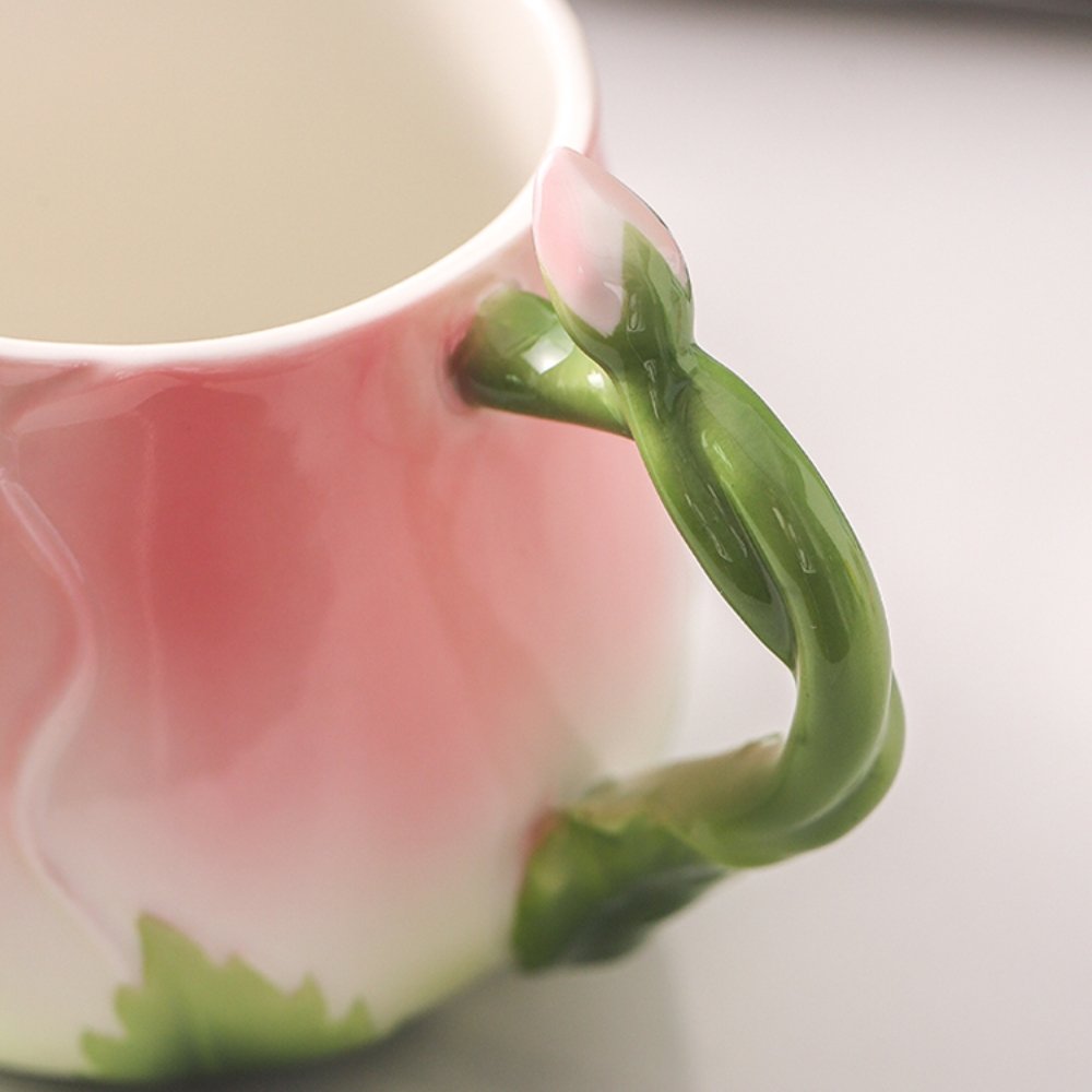 Creative Japanese Paragon Enamel Color Handmade Pink Rose England Tea Cup Mugs With Rose Plant Lid Creative Japanese Paragon Enamel Color Handmade Pink Rose England Tea Cup Mugs With Rose Plant Lid