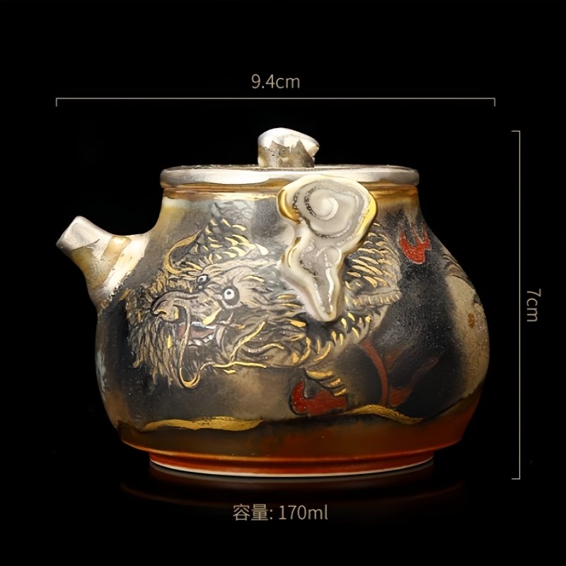 Chinese Traditional Kiln Change Hand Painted Black Dragon Pattern Ceramic Ware Teapot Chinese Traditional Kiln Change Hand Painted Black Dragon Pattern Ceramic Ware Teapot