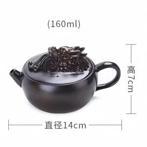 Traditional Vintage Purple Pottery Year Of The Dragon Teapot With Dragon Head Shaped Twist
