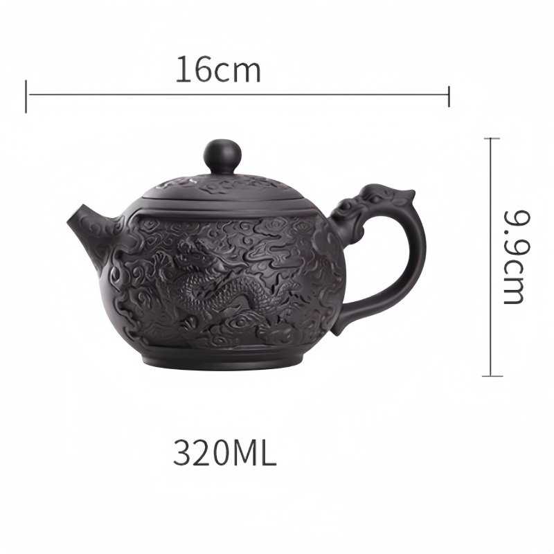 Chinese Large Capacity Purple Clay Auspicious Dragon And Floating Clouds Pattern Teapot Chinese Large Capacity Purple Clay Auspicious Dragon And Floating Clouds Pattern Teapot