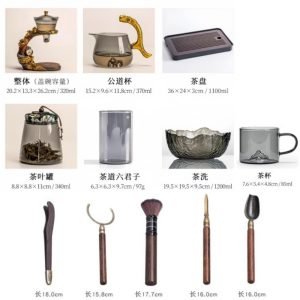 Golden And Grey Glass Vintage Automatic Lazy Tea Set With Stainless Steel Infuser