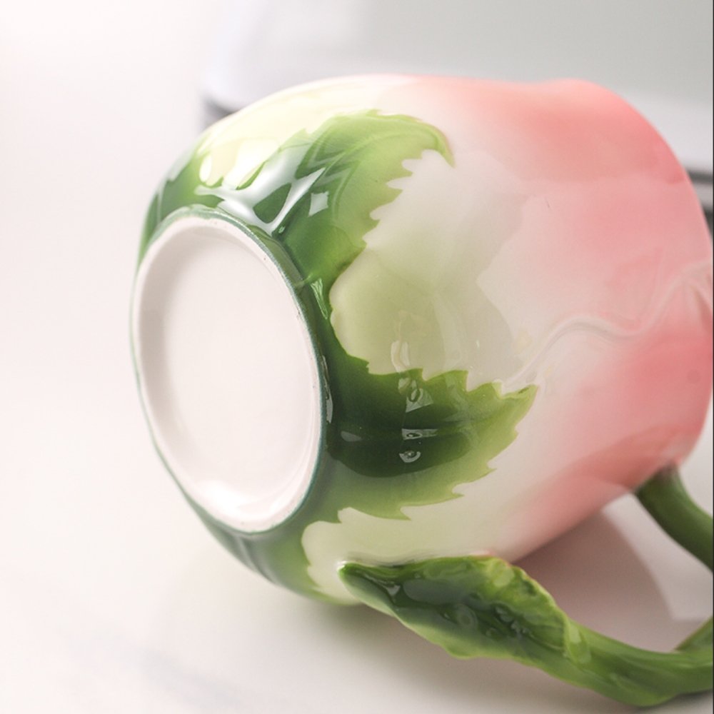 Creative Japanese Paragon Enamel Color Handmade Pink Rose England Tea Cup Mugs With Rose Plant Lid Creative Japanese Paragon Enamel Color Handmade Pink Rose England Tea Cup Mugs With Rose Plant Lid