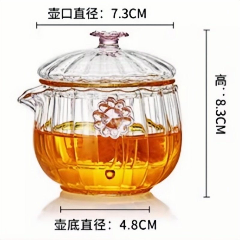 6.1 Fl Oz Small Pink Flower Petal Grab Glass Teapot With Glass Infuser 6.1 Fl Oz Small Pink Flower Petal Grab Glass Teapot With Glass Infuser