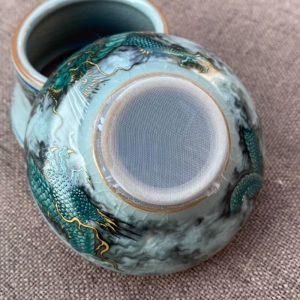 Vintage Chinese Doucai Porcelain Tea Set Green Design