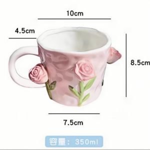 Vintage Bone China English Paragon Old Country Ceramic Hand Painted Pink Tea Mugs Set