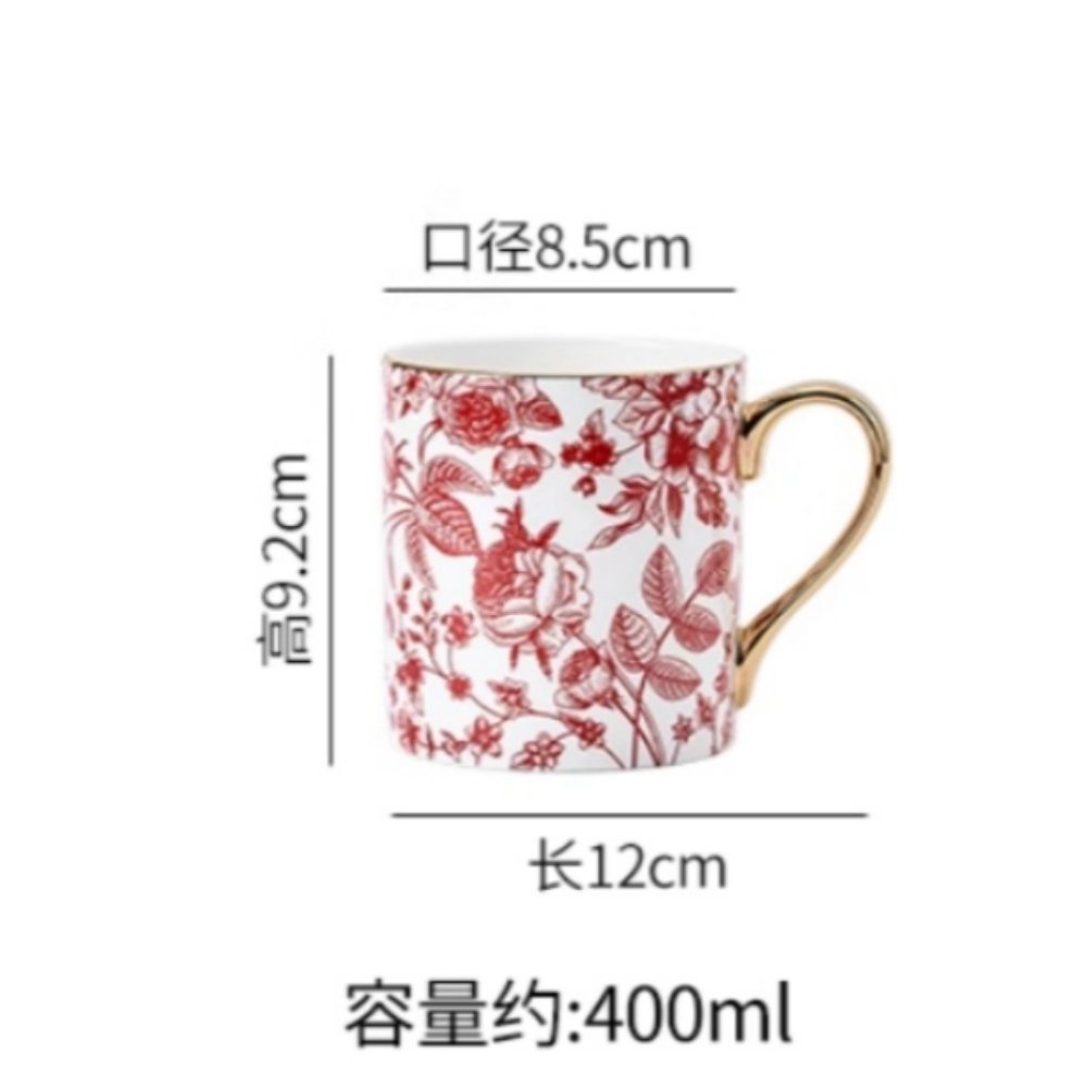 Vintage Handmade  Red Rose Of Fine England Bone China Gold Rim Tea Cups Mugs Vintage Handmade  Red Rose Of Fine England Bone China Gold Rim Tea Cups Mugs