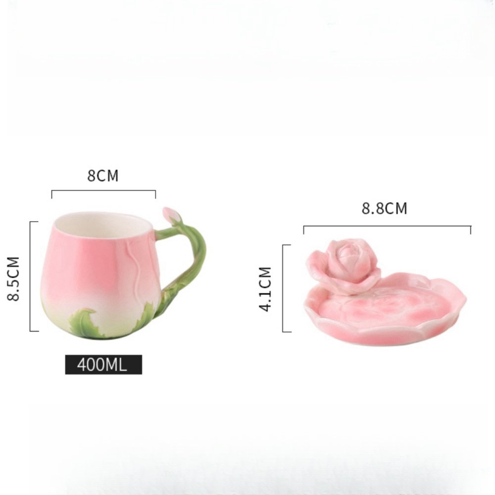 Creative Japanese Paragon Enamel Color Handmade Pink Rose England Tea Cup Mugs With Rose Plant Lid Creative Japanese Paragon Enamel Color Handmade Pink Rose England Tea Cup Mugs With Rose Plant Lid