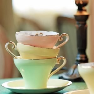 Royal Albert English Old Country Pink Rose Bone China Handmade Gold Trim Modern Mugs And Saucers