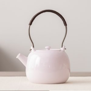 Best Handmade Pink Vintage Japanese Porcelain Tea Pot Set With Copper Handle
