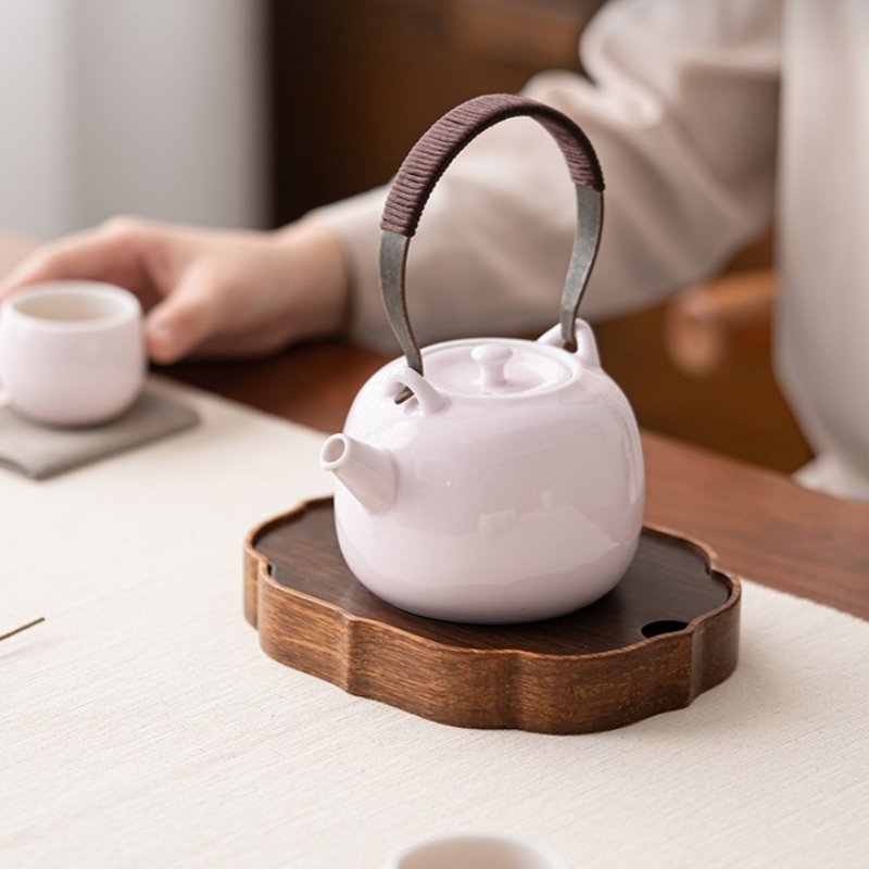 Best Handmade Pink Vintage Japanese Porcelain Tea Pot Set With Copper Handle Best Handmade Pink Vintage Japanese Porcelain Tea Pot Set With Copper Handle