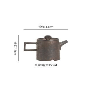 Best Rust Iron Glaze Traditional Antique Japanese Ceramic Tea Pot Set For Sale