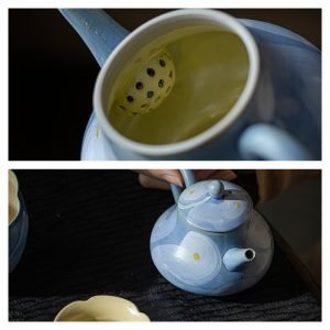 Best Small Hand Painted Star With Sea Theme Japanese Ceramic Teapot Antique