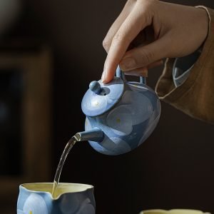 Best Small Hand Painted Star With Sea Theme Japanese Ceramic Teapot Antique