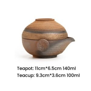 Best Small Rough Pottery Antique Portable Japanese Traditional Teapot Set For Sale