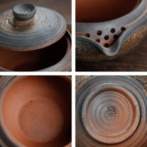 Best Small Rough Pottery Antique Portable Japanese Traditional Teapot Set For Sale