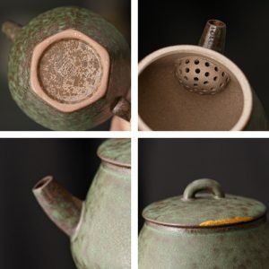 Blue And Green Traditional Handmade Old Rock Clay Antique Japanese Teapots
