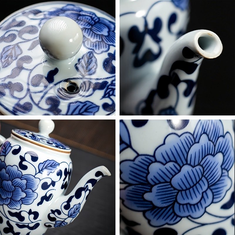Blue And White Porcelain Best Handmade Lotus Pattern Antique Japanese Tea Kettle Blue And White Porcelain Best Handmade Lotus Pattern Antique Japanese Tea Kettle