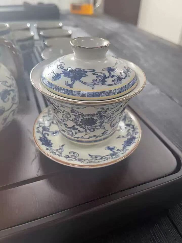 I Bought The Ru Kiln Blue And White Porcelain Traditional Gong Fu Tea Tray Set For My Husband