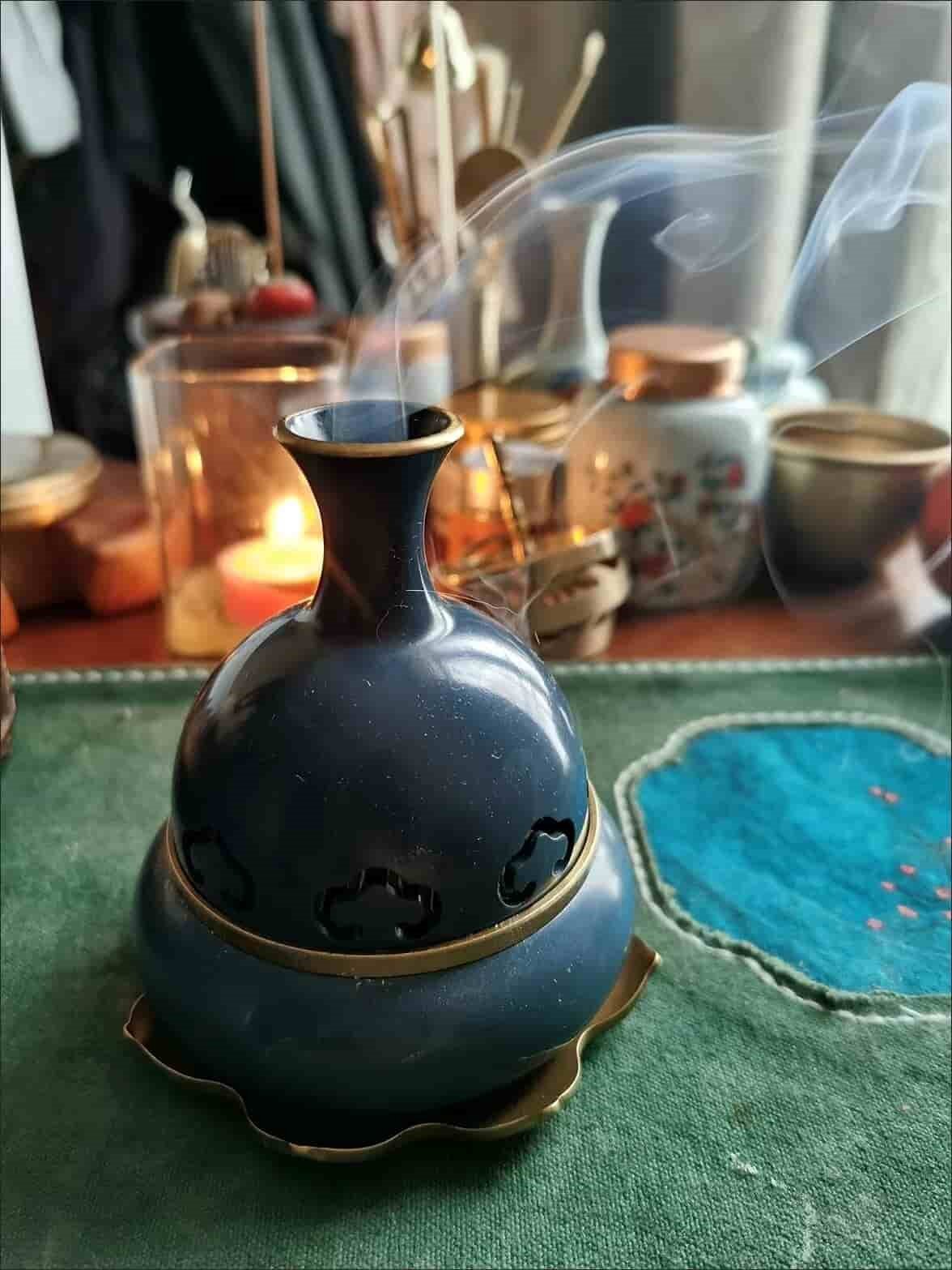 Just Got My Hands On This Beautiful Blue Gourd Shaped Antique Chinese Brass Incense Burner
