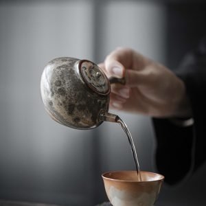 Wash Painting Style Traditional Handmade Japanese Kyusu Ceramic Teapot Set