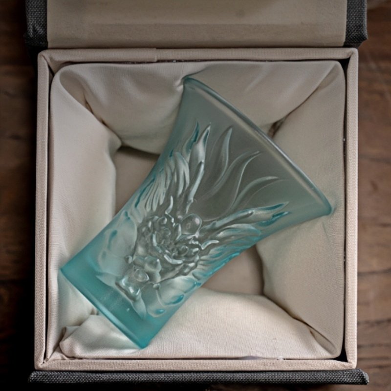 Coloured Glaze Japanese Antique Handmade Relief Dragon Head Tea Ceremony Mug Coloured Glaze Japanese Antique Handmade Relief Dragon Head Tea Ceremony Mug