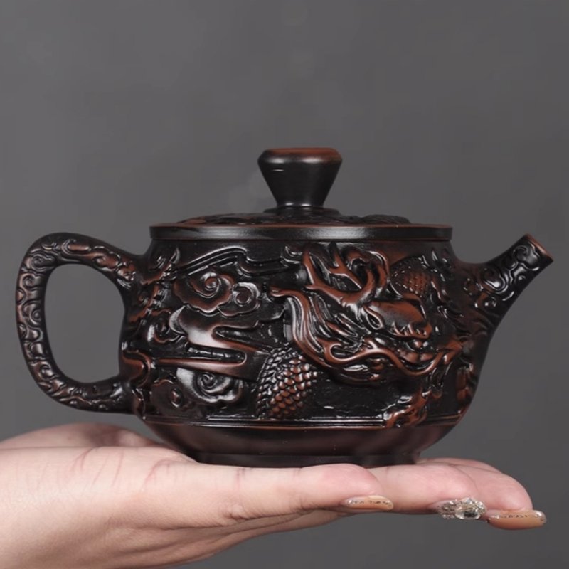 Large Capacity Purple Pottery Antique Chinese Magnetic Teavana Auspicious Dragon Shaped Teapot Large Capacity Purple Pottery Antique Chinese Magnetic Teavana Auspicious Dragon Shaped Teapot