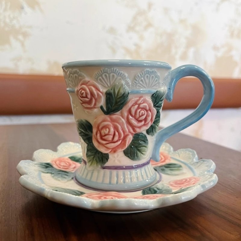English Vintage Ceramic Handmade Paragon Old Country Blue Rose Tea Cup English Vintage Ceramic Handmade Paragon Old Country Blue Rose Tea Cup