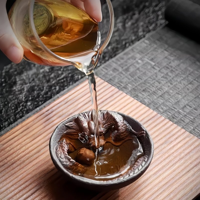 Purple Clay Chinese Year Of The Dragon Vintage Handcraft Bamboo Hat Tea Cup Dragon Figurine Purple Clay Chinese Year Of The Dragon Vintage Handcraft Bamboo Hat Tea Cup Dragon Figurine