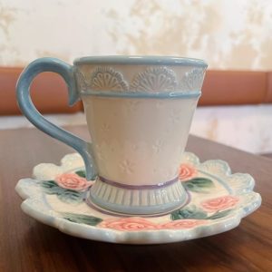 English Vintage Ceramic Handmade Paragon Old Country Blue Rose Tea Cup