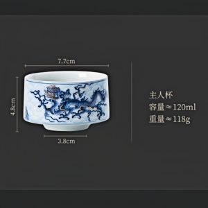 Traditional Blue And White Porcelain Exquisite Dragon Pattern Master Gongfu Tea Cup