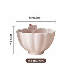 Unique Handmade Ceramic Chinese Blue And Pink Rose Shaped Master Tea Cup With Gift Box
