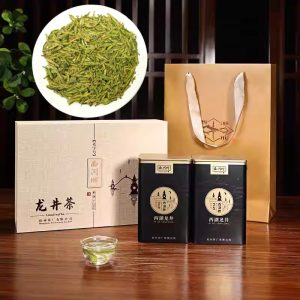 Spring 2024 Premium Aa Grade 100g Ming Qian West Lake Longjing Green Tea With Gift Box