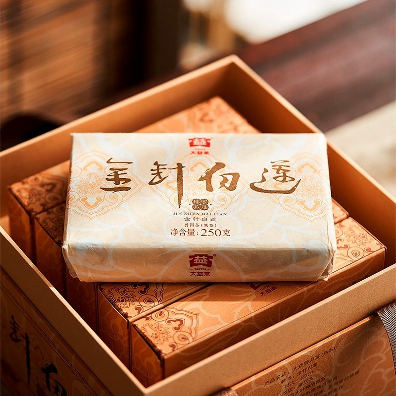 2023 Refined "golden Needle White Lotus" Ripe Pu Erh Tea Brick 250g Yunnan Sourcing Puer Chinese Tea 2023 Refined "golden Needle White Lotus" Ripe Pu Erh Tea Brick 250g Yunnan Sourcing Puer Chinese Tea