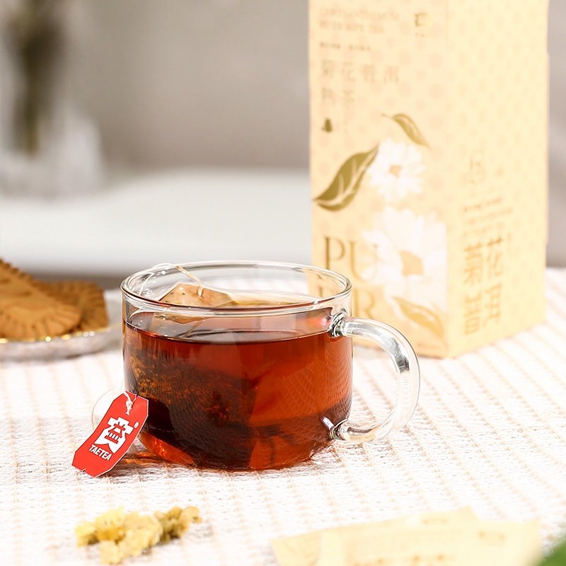 Pure Natural Chrysanthemum Pu Erh Tea Bags 1.6g*25 Yunnan Sourcing Menghai Ripe Puer Tea Pure Natural Chrysanthemum Pu Erh Tea Bags 1.6g*25 Yunnan Sourcing Menghai Ripe Puer Tea