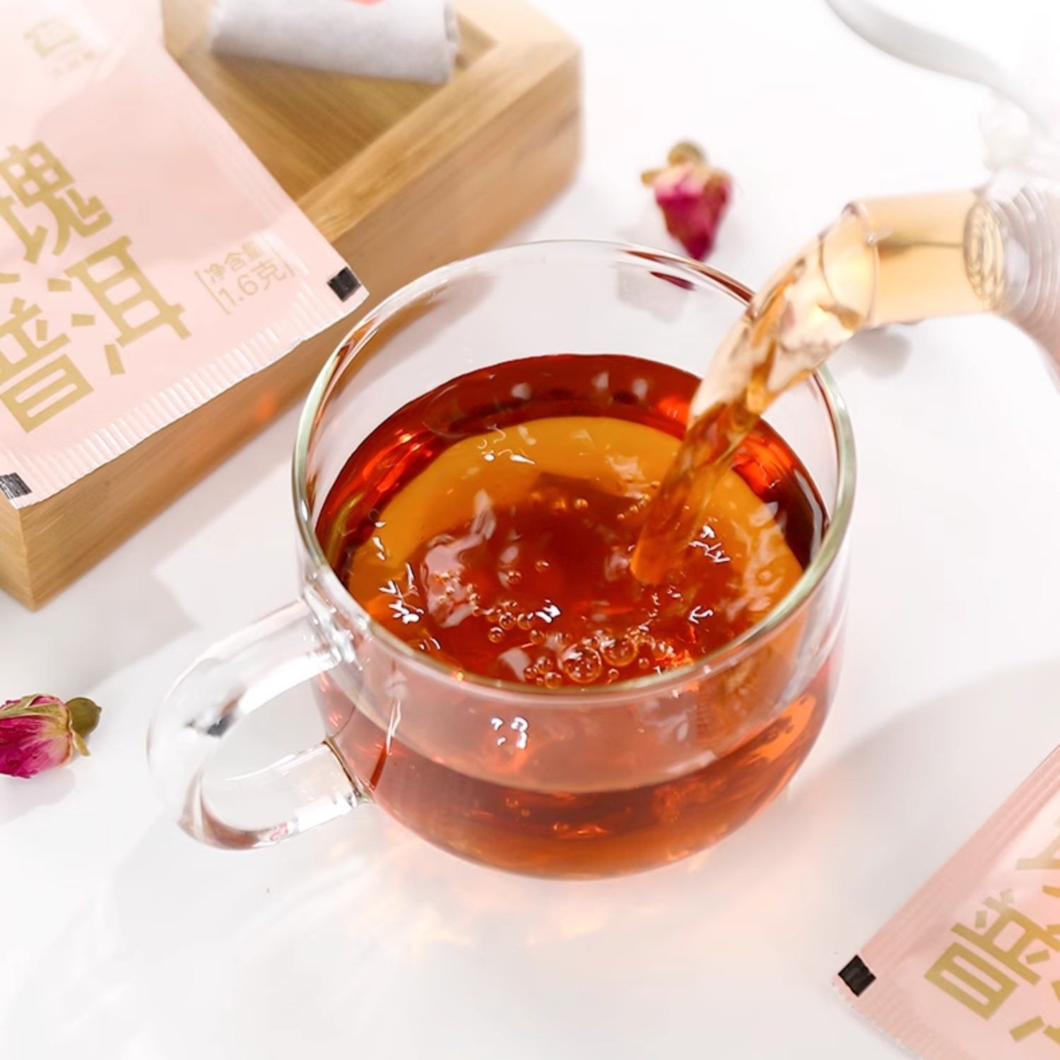 Rose Puer Tea Bags 1.6g*25 Yunnan Sourcing  Authentic Sheng Pu Erh Tea Bags Rose Puer Tea Bags 1.6g*25 Yunnan Sourcing  Authentic Sheng Pu Erh Tea Bags