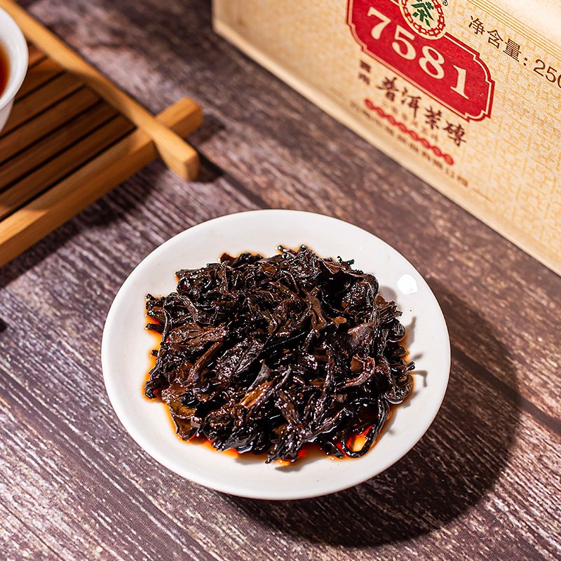 2021 Aged Zhongcha “7581” Ripe Puer Tea Brick 250g Yunnan Sourcing Shou Pu Erh Brick Tea 2021 Aged Zhongcha "7581" Ripe Puer Tea Brick 250g Yunnan Sourcing Shou Pu Erh Brick Tea